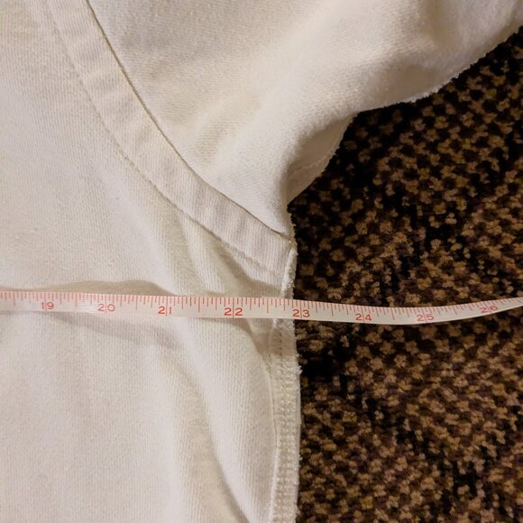 American Eagle Henley Button Pullover Hoodie Sz Large VTG Y2K Skater White Thick - Picture 9 of 11